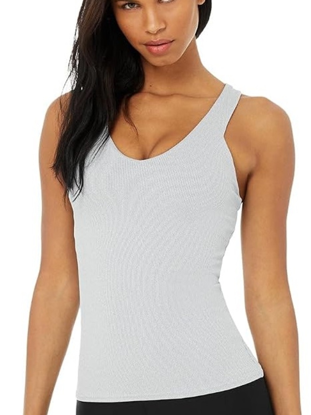 Elevate Gray Ribbed Tank Top